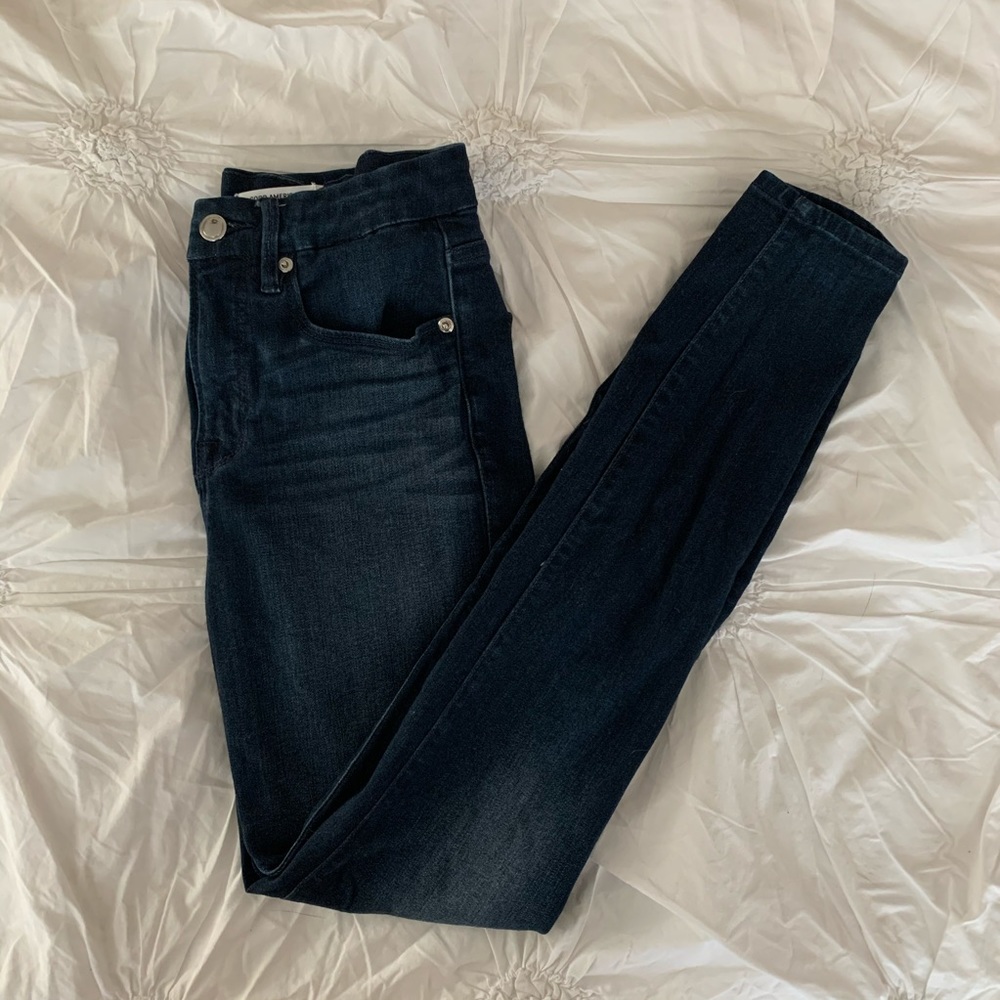 Good American Good Waist dark wash jeans